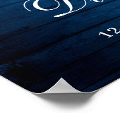 Poster Dîner de répétition Rose Blush Lantern Blue Wood (Coin)