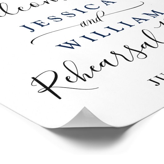 Poster Dîner de répétition Rose Eucalyptus Élégant (Coin)