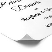 Poster Dîner de répétition Tournesol Mariage Blanc Jaune (Coin)