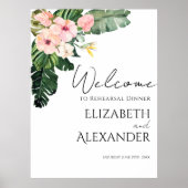 Poster Dîner de répétition tropicale Feuille de Palm Affi (Devant)