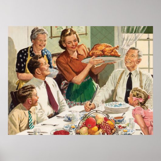 Poster Dîner de Thanksgiving (Devant)