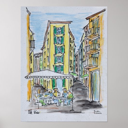 Poster Dîner en plein air dans le Vieux Nice | Nice, Fran (Devant)