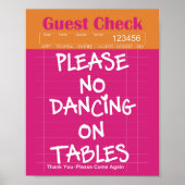 Poster Diner Guest Check Funny Kitchen Decor Wall Art  (Devant)