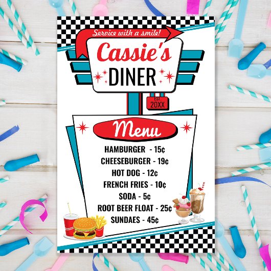 poster Diner  Menu 1950