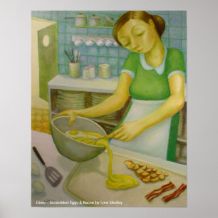 Poster Diner - oeufs de la cicatrice et bacon - Lora Shel