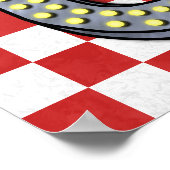 Poster Diner Retro les années 50 Red À damiers | Nom pers (Coin)