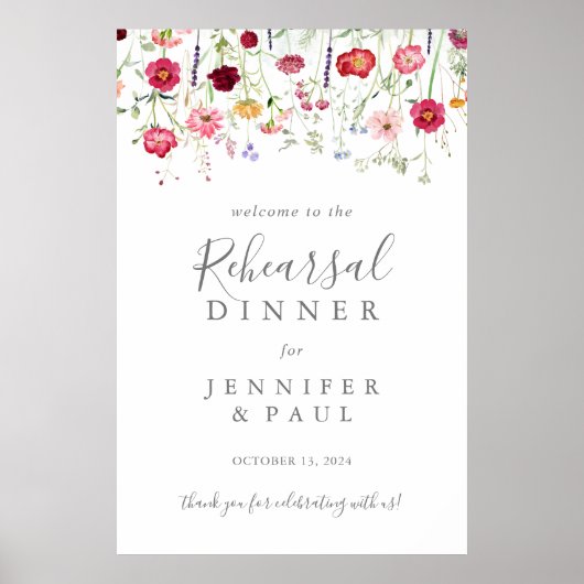 Poster Dîner simple Fleur sauvage (Devant)