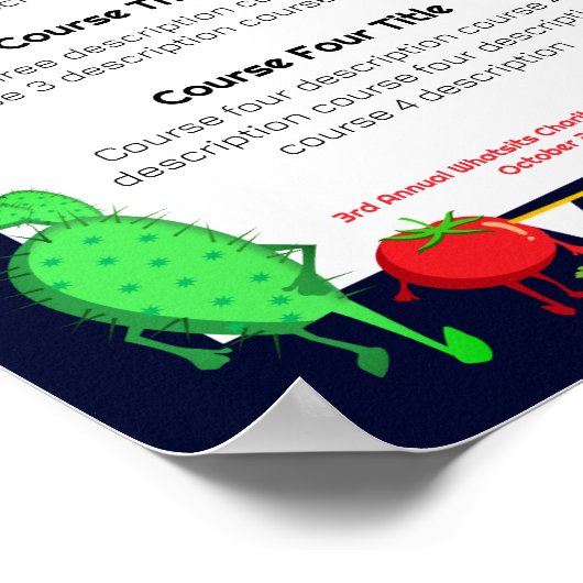 Poster dîner soirée cactus mexicain menu de restauration (Coin)