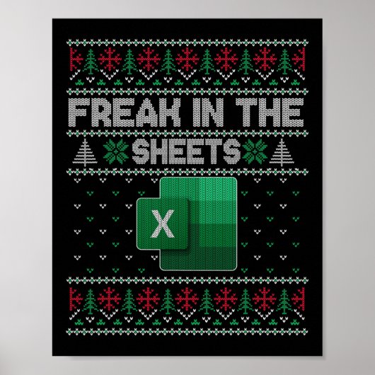 Poster Dingue d'Excel dans les feuilles de calcul Sweat-s (Devant)