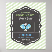 Poster Dinks and Drinks Green & Blue Pickleball Welcome (Devant)