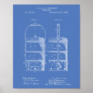 Poster Dinner Pail 1893 Patent Art Blueprint