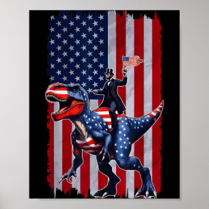 Poster Dino Abraham Lincoln 4th Of July Maillot Garçons