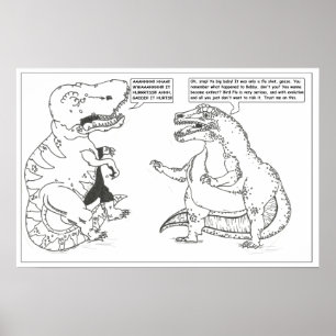 Poster Dino n° 2 : Attaque à la grippe
