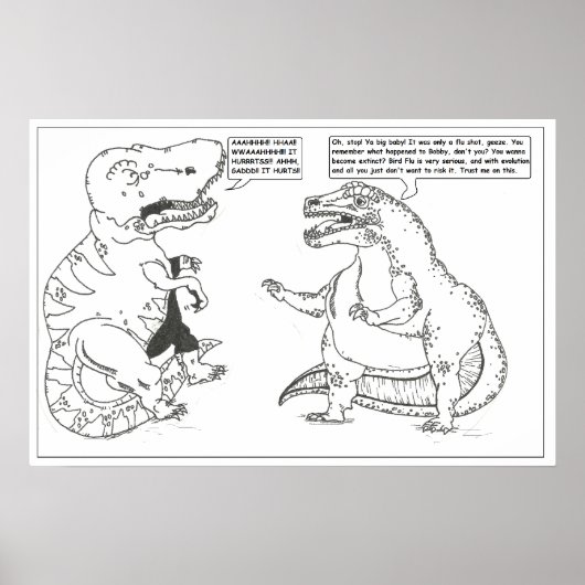 Poster Dino n° 2 : Attaque à la grippe (Devant)