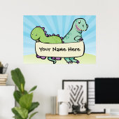 Poster Dino personnalisé (Bureau à domicile)