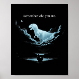 Poster Dino Poulet Mème Evolution Se Souvenir Qui Vous Êt