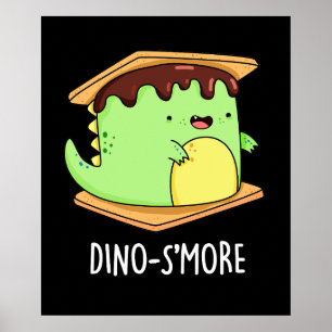 Poster Dino-smore Dinosaure Dinosaure Smore Pun Dark BG