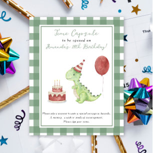Poster Dino Time Capsule 1er anniversaire sans sexe