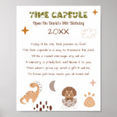 Poster Dino Time Capsule Anniversaire Jeu Souvenirs futur (Devant)