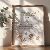 Poster Dino Time Capsule Anniversaire Jeu Souvenirs futur