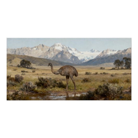 Poster Dinornis robustus – Grand Moa de l'Île du Sud (Devant)