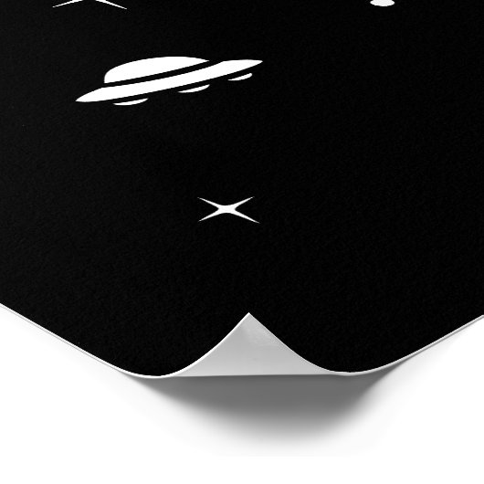 Poster Dinos De Ptérodactyle Violet Dans L'Espace (Coin)