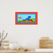 Poster Dinos, Trains et Avions (Cuisine)