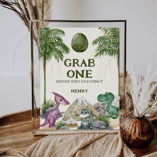 Poster Dinosaur Anniversaire Fête Favoriser Signal