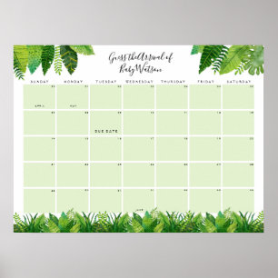 Poster Dinosaur Baby shower Devis Date d'échéance