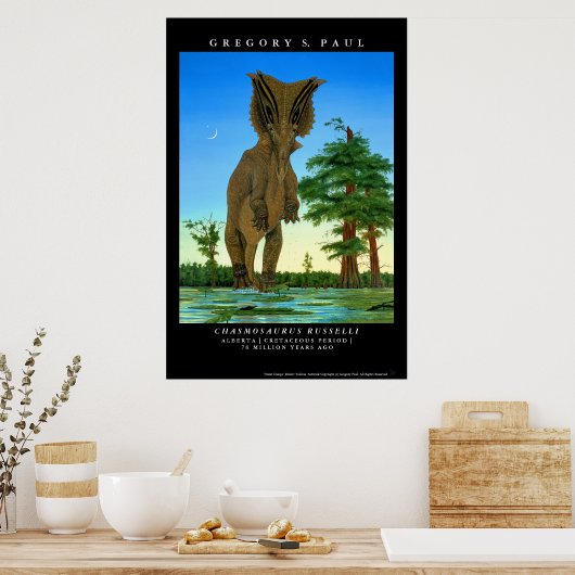 Poster Dinosaur Chasmosaurus Gregory Paul (Cuisine)
