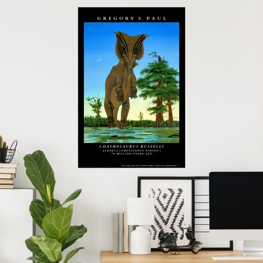 Poster Dinosaur Chasmosaurus Gregory Paul (Bureau à domicile)