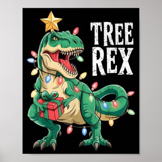 Poster Dinosaur Christmas Tree Rex Pajamas Men Boys Xmas  (Devant)