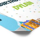 Poster Dinosaur Confetti Anniversaire de enfant à thème B (Coin)