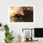POSTER DINOSAUR DAWN PRINT (Bureau à domicile)