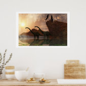 POSTER DINOSAUR DAWN PRINT (Cuisine)