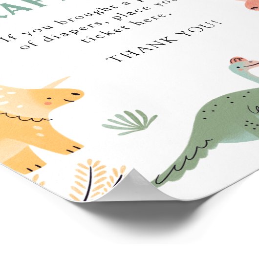 Poster Dinosaur Diaper Raffle (Coin)