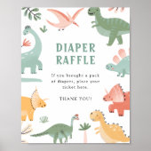 Poster Dinosaur Diaper Raffle (Devant)