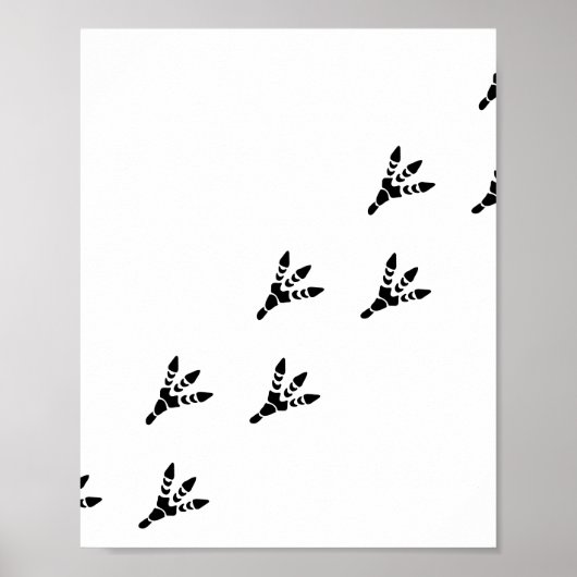 Poster Dinosaur Empreinte isolée (Devant)