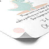 Poster Dinosaur Fille rose Anniversaire heure de fête Cap (Coin)