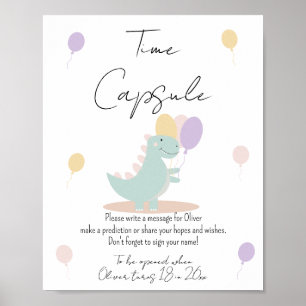 Poster Dinosaur Fille rose Anniversaire heure de fête Cap