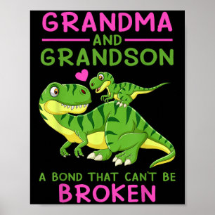 Poster Dinosaur Grand-mère et petit-fils une obligation q