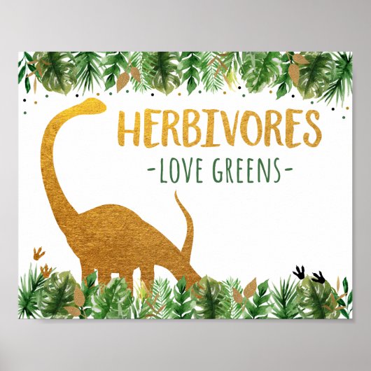 Poster Dinosaur Herbivores Panneau de la table d'alimenta (Devant)