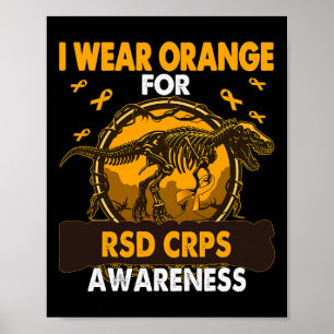 Poster Dinosaur Je Porte Orange Pour Rsd Crps Sensibilisa