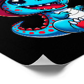 Poster Dinosaur Joyeux 4 juillet Fête de l'Indépendance H (Coin)