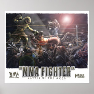 Poster Dinosaur MMA Fighters