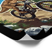 Poster Dinosaur Mountain Biking Through Forest Trail  (Coin)