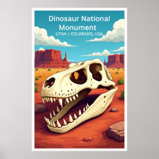 Poster Dinosaur National Monument Voyage Style Rétro T