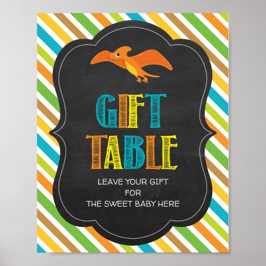 Poster Dinosaur Panneaux de table Baby shower (Devant)