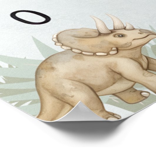 Poster Dinosaur Personalized Name Monogram A Growth Chart (Coin)