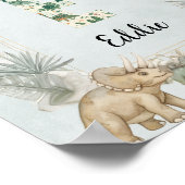 Poster Dinosaur Personalized Name Monogram E Nursery (Coin)